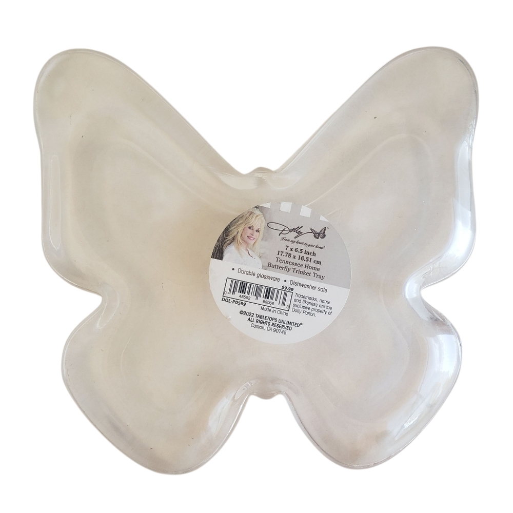 Dolly Parton Glassware Butterfly Trinket Tray
